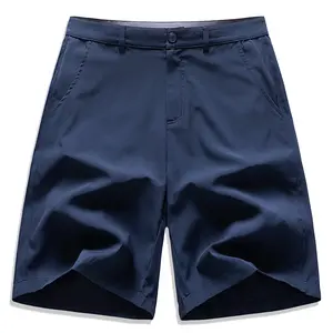 Men's  Solid Color Plain Casual Chino Dress Shorts, Classic Button Closure Mid Waist Straight Leg Smooth Breathable Lightweight Summer Five Point Shorts With Deep Side Pockets Business Casual Daily Wear Outfit tiktokshopspringglowup