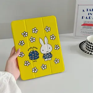 New Cute Miffy Rabbit Flower Clothes Suitable for iPad A16 2024 11 inch, 2025 Air 5/4, 10.9-inch iPad 10, 9.7 inch, 10.2/10.5 in