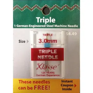 Klasse Size 3.0 Triple Sewing Machine Needles