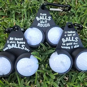 2pcs Golf Ball Holder - Funny Golf Gifts, Funny Golf Tees with Carabiner, Gag Golf Ball Storage Rack, Golf Accessories, Golf Gift Accessory, Great Gift for Golf Lovers, Golf Bag Accessories