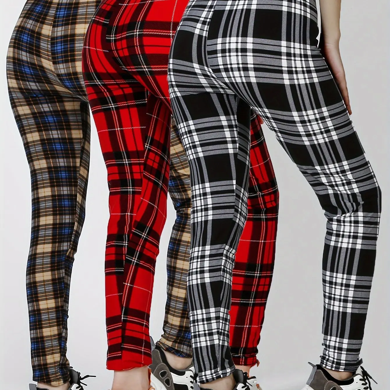 3pcs Khaki Blue+Red+Black