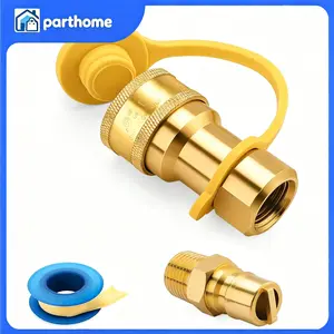 1/2" QDD LP Gas Quick Connect Fittings with Male Insert Plug, Natural Gas Propan