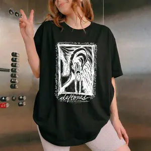 Retro Limited Deftones merch X-Ray Horse Unisex Oversized Rock Band Heavyweight Cotton Tshirt, Gift For emo alt punk goth clothes