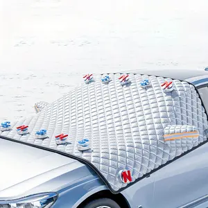 Front Windshield Snow Cover with Side Window Protection for Car and SUV, Winter Frost Ice Guard, Windproof Car Windshield Protector, Heavy Duty Weatherproof Sun Shade, All Season Vehicle Fit