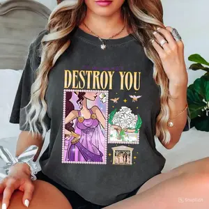 Greek Goddess She Is Here To Destroy You T-Shirt – Aesthetic Mythology Tee with Powerful Feminine Vibes – Megara Hercules Shirt, Greek Myth Princess Tee