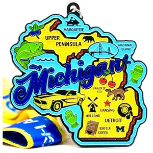 Race Through Michigan Medal and Bib