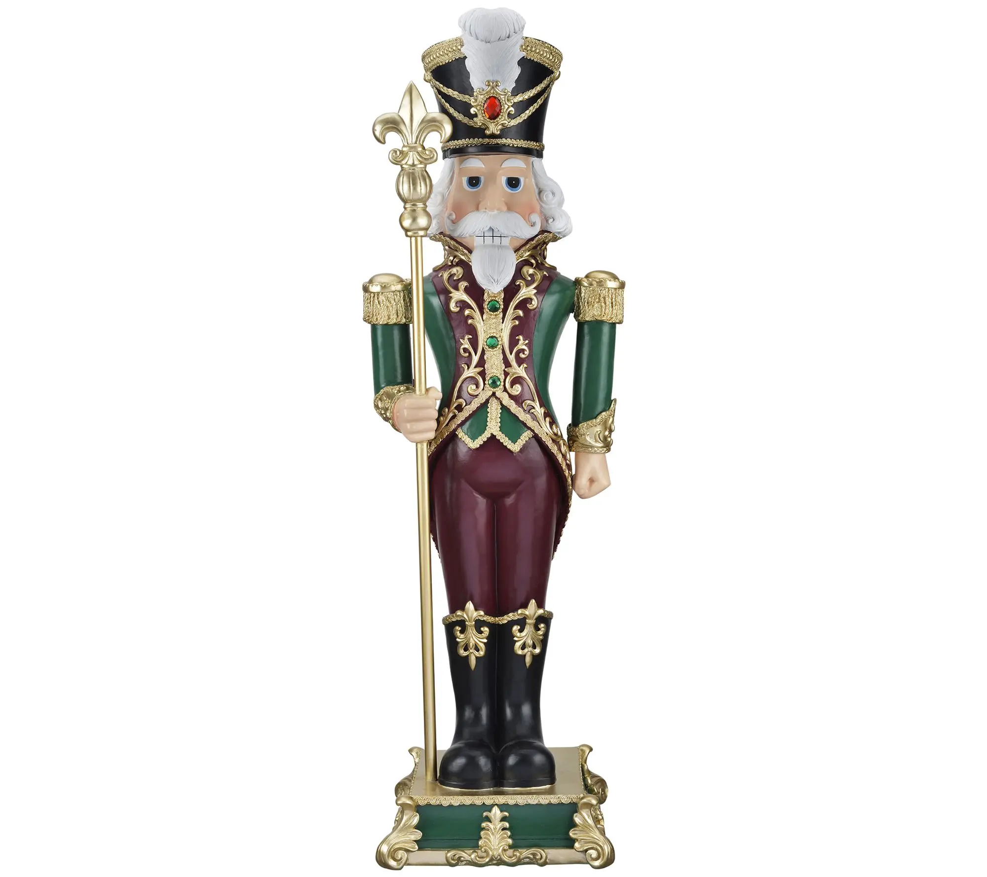 Haute Decor 35.4" Maroon and Green Christmas Nutcracker Haute Decor 35.4" Maroon and Green Christmas Nutcracker