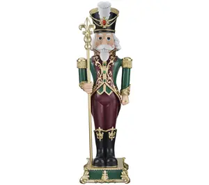 Haute Decor 35.4" Maroon and Green Christmas Nutcracker Haute Decor 35.4" Maroon and Green Christmas Nutcracker