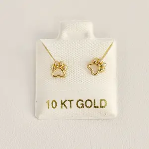 10k Gold Earrings - Dog Paws