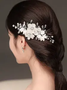 Elegant Floral Hair Comb Clip, Handmade Copper Leaves & Flowers Bridal Wedding Accessory, Party Jewelry Headband Gift, Floral Hair Decor