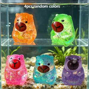 4pc Capibala Bear Stress Relief Toy, Relieve Anxiety, Slowly Rebound, Soft and Slowly Ascend - Cute Desktop Accessory for Office Workers, Party Gifts, Festival Parties, Perfect Gift Choice, Squishies