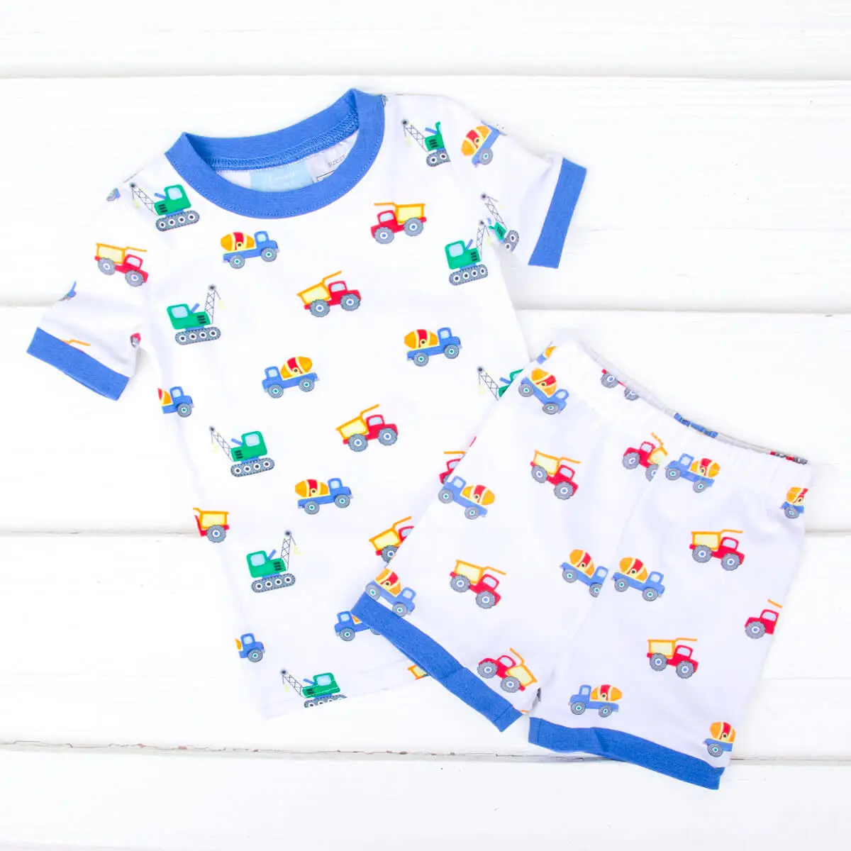 Construction Truck Short Pajamas - Soft & Cozy Boys Sleepwear Construction Truck Short Pajamas - Soft & Cozy Boys Sleepwear
