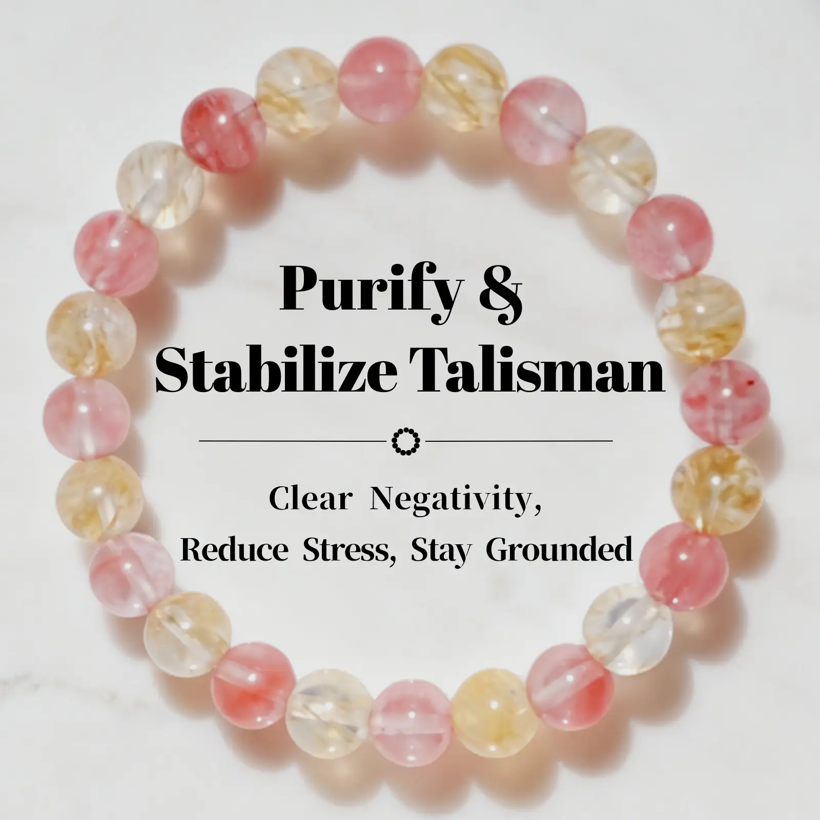 Natural Stone Beads Bracelet, Unisex Talisman with Smoky & Watermelon Quartz for Chakra Healing, Protection & Stress Relief, Stabilization, Purify, Stabilize, And Stay Centered, Spiritual Wellness Theme, Men/Women