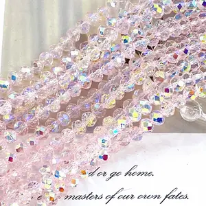 Sparkling Flat Crystal Flat Round Glass Crystal Handmade Bead DIY Jewelry Crystal Loose Bead Necklace Bracelet