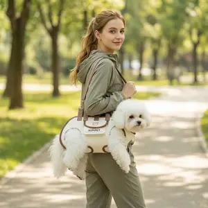 Hands-Free Dog Walking Backpack with Leash Clip – Treat & Poop Bag Storage, Adjustable Breathable Pet Harness Pack for Walking, Hiking & Training