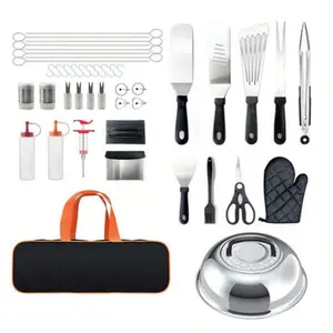 35PCS Griddle Accessories Kit for Blackstone & Camp Chef - Includes Enlarged Spatulas, Basting Cover, Scraper, and More for Outdoor Barbecue