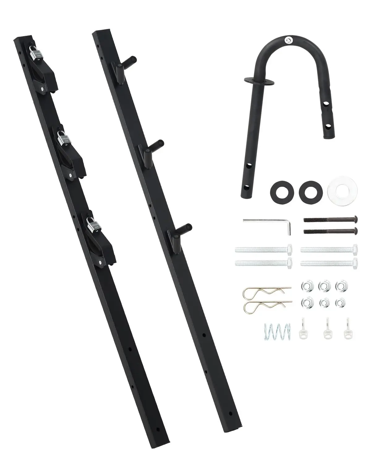 Garvee Upgraded 3 Place Weed Eater Rack for Trailer, Heavy Duty Steel Weedeater Rack Carrier w/ 3 Lock, Mount on Landscape Truck Trailer, Universal Fit Trimmer Rack Holder for Open and Enclosed Trailers