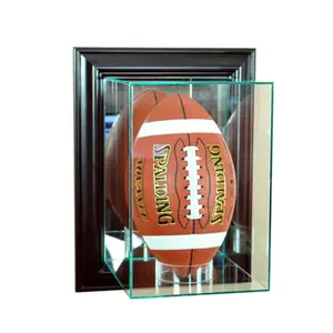 Perfect Cases  Wall Mounted Upright Football Display Case- Black