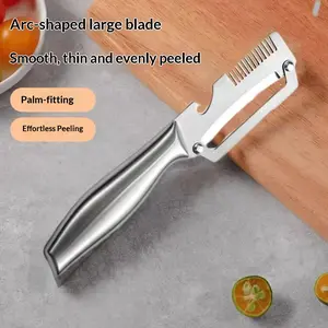 Vegetable Peeler,2pcs Upgraded 3-in-1 Stainless Steel Peeler with Bottle Opener & Fruit Scraper for Fast Food Prep, daily kitchen use