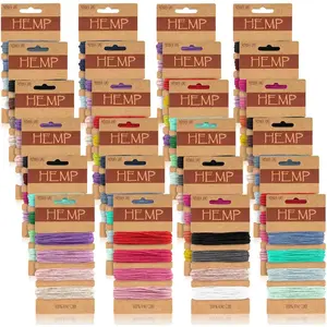 96 Colors Thread Cord for  Making -   Cord for Bracelets 1mm, Bright Flax String Cord, Colorful Twine Cord Rope String, for Handmade Craft Keychains Making Accessories