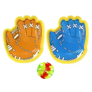 3-Piece Glow-In-The-Dark Fun Toss Ball Set, Parent-Child Interactive Style, Suction Cup Palm Paddle + Light-Up Ball, Kids Outdoor Indoor Games