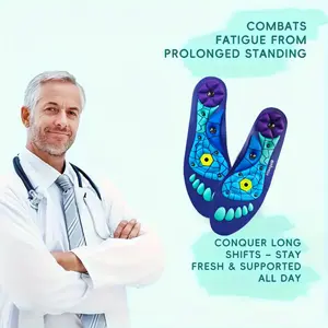 1pair Magnetic Acupressure Insoles for Men & Women - Reflexology Relax Shoe Inserts with Arch Support, PU Material