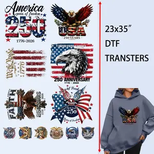 12 PCS/Set Iron on Transfers 250th Anniversary of American Independence DTF Transfers Ready to Press Heat Transfer Stickers Iron on Decals for T Shirts Hoodie DIY Crafts Summervibes
