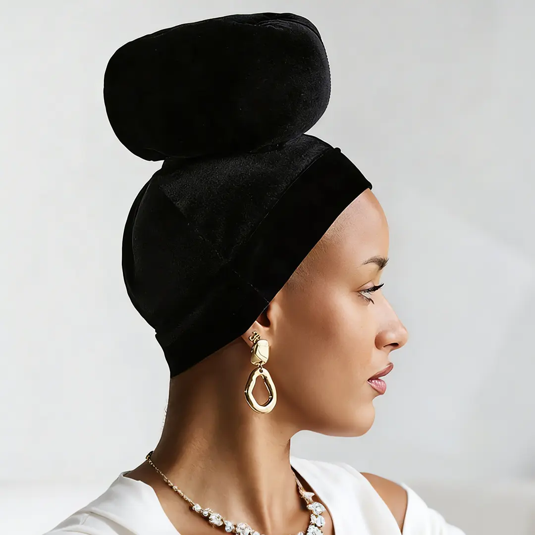 ANEWOW 1-Piece Wrap Base Volumizing Hair Puff - Non-Slip Premium Fastener Hair Volumizer for Female Casual Everyday Head Wraps & Turbans - AW1266L, One-Piece