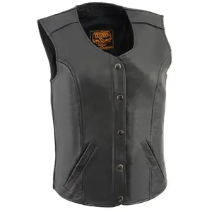 Milwaukee Leather Premium Motorcycle Biker Rider Leather Vest for Women |LKL|ML|MLL|SH