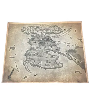 Endless Frontier Parchment Map of Vanda and the High Imperium Embossed Fantasy Map with Detailed Landmarks and Regions