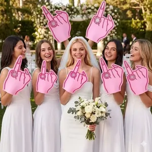 1pc/2pcs XL Bachelorette Party Foam Ring Finger Prop - Engaged Celebration Accessory, Bride to Be & Bridesmaid Favors, Bridal Shower & Engagement Party Supplies, No Feather, Non-electrified