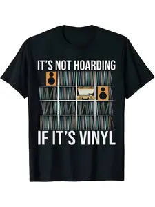 This Isn'T Hoarding; It'S a Collection of Vinyl!A Humorous Vinyl Records T-Shirt Available in Sizes S to 3XL, Made from Ultra-Soft And Breathable Material.Ideal for Casual Outings, Featuring Short Sleeves And a Fit