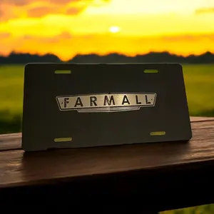Custom Engraved Rustic Farmall Emblem License Plate | 6x12” Chrome Mirror | Personalized Car Truck Plate | Unique Gift for Farmers