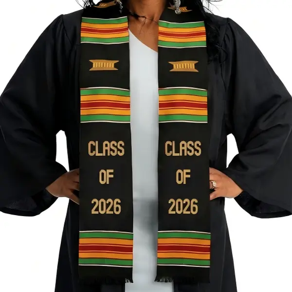 2026 Kente Cloth Graduation Stole | African Heritage Cultural Graduation Wear