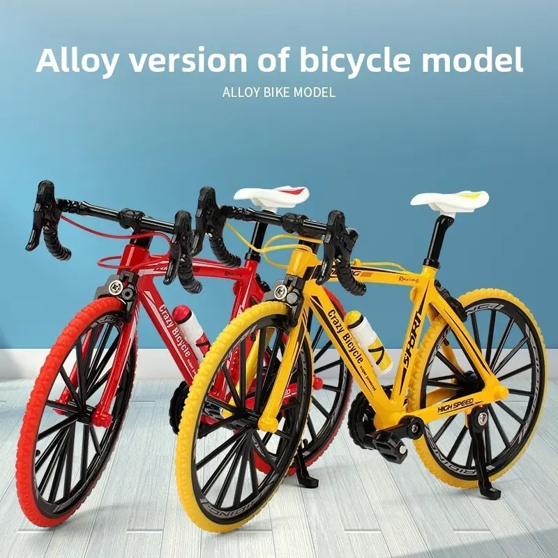 Alloy 1:8 Scale Mini Finger Road Bike Bicycle Model Toy - Hobby Collectible, Creative Desk Ornament, Gift for Kids & Adults