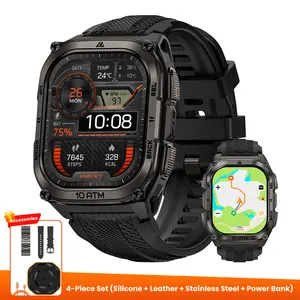 KOSPET TANK M4 Smartwatch With GPS,Calls&Text Reminder,14-Day Battery Life,1.96”AMOLED Display,50M Waterproof,Full-Metal Body,AI Assistant,For Android&iOS,Fitness Tracker,Smartwatch ForMen,Smartwatch GPS Running,Waterproof Smartwatch,Christmas HolidayHaul