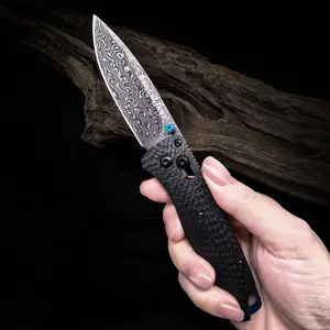 Daily carrying knives, pocket knives, high hardness Damascus knives, outdoor picnic camping hiking equipment, household kitchen fruit knives, Father's Day gifts