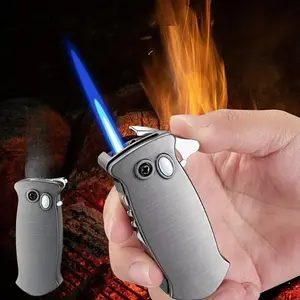 Windproof Torch Lighter — Featuring A Rugged, All-Metal Construction, This Compact And Portable Lighter Is Designed In A Folding-Knife Style. Compatible With Liquid Fuel (Fuel Not Included). An Ideal Outdoor Gift For Men, Hunters, And Backpackers.