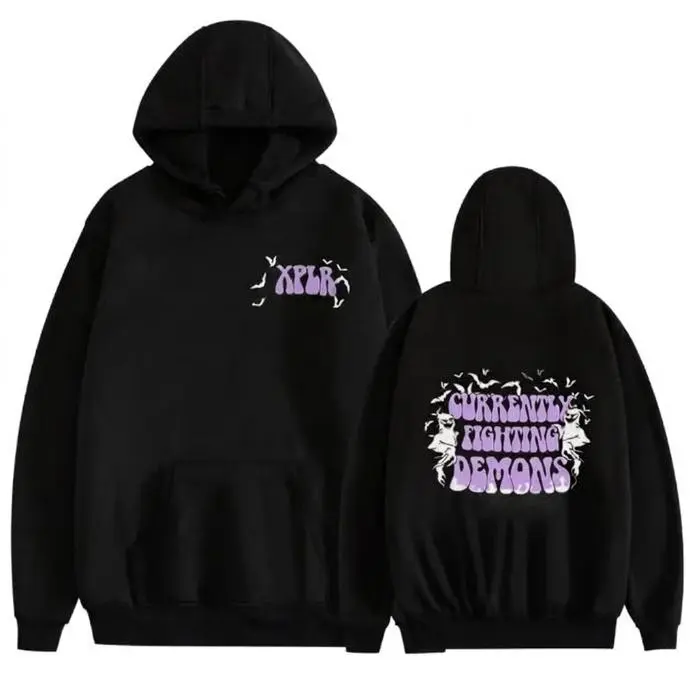 Sam Merch Colby Fighting Demons Graphic Hoodie - Unisex Cotton Sweatshirt, Soft Ribbed Fabric Pullover, Men's Layer Top, Ideal Casual Gift for Family on Birthdays, Christmas, Sweatshirts, Jeans, Thanksgiving, Easter, Vibrant Print, Halloween