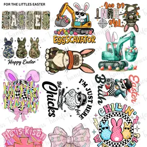For The Little s Easter DTF Transfer Gang Sheet 24.5" Wide x 36" Long Direct To Film Trendy Vibrant Designs for Stylish Wardrobe