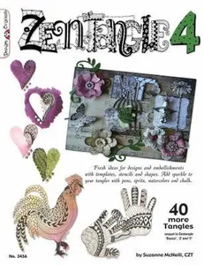 USED-Zentangle 4: 40 More Tangles (Design Originals) Techniques for Using Color in Your Zentangle Drawings to Decorate Scrapbooks, Gifts, Greeting Cards, Journals, and More by Suzanne McNeill CZT (Paperback)