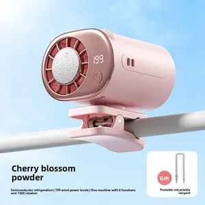 Portable Clip-on Fan Cherry Blossom Powder with Semiconductor Cooling USB Rechargeable Personal Mini Fan 3 Speeds Quiet Cooling for Stroller Desk Camping Hiking Waist Clip Umbrella Clip Outdoor Home Use