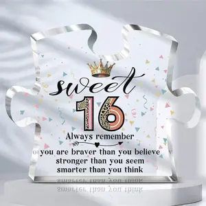 Sweet 16th Acrylic Decoration, 1 Count 2D Flat Desktop Decor, Home Decor, Bedroom Decor, Home Office Decor, Perfect 16th Gift for Birthday, Party Supplies, Signs, Acrylic Photo Plaque