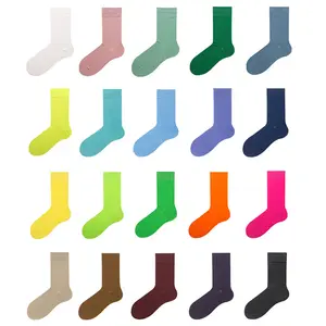 Zhuji socks, solid color couple socks, men's long socks, mid-length socks, trendy ins style, college style, Japanese retro women's socks