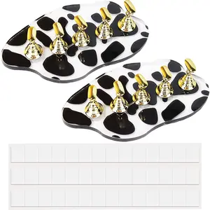 2Set Acrylic Nail Stand with 42pcs Reusable Putty Press on Nail Kit Metal Nail Holder for Painting Nail Display Practice Stand Nail Tip Stand Magnetic Nail Art Tools for Women Girls springtok