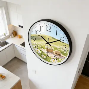 Nordic Simple Daisy Wall Clock, Silent Sweep Second Hand, Home Decor Clock, Living Room Bedroom Study Wall Clock, Cross-Border