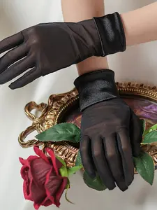 Bride Wedding Dress Gloves Elastic Satin Simple Gloves Dance Party Halloween Opera Gloves for Women, Elegant and Stylish Accessory