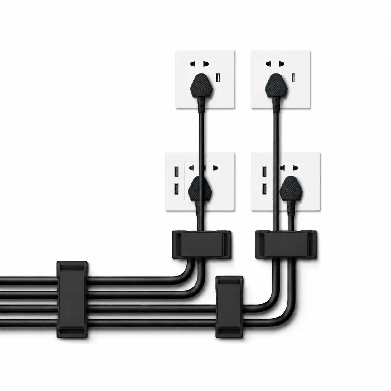 【50PCS】Cable Clips with Strong Self-Adhesive, Multipurpose Wire Holders for Cable Management, TV, PC, Desk, Home Office, Phone Chargers & USB Cables (50/100/10 Pack)