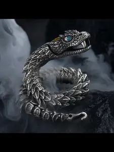 New Handmade Braided Bracelet Men High-End Unique Design Medusa Rattlesnake Hip-Hop Bold Unisex Bracelet, Fashion Accessory