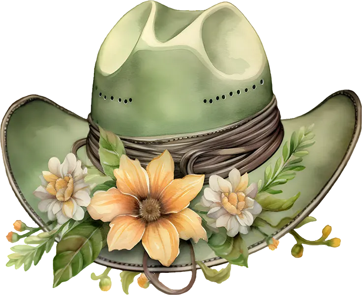 DTF Transfer – FC Green Cowgirl Hat Multi Sizes